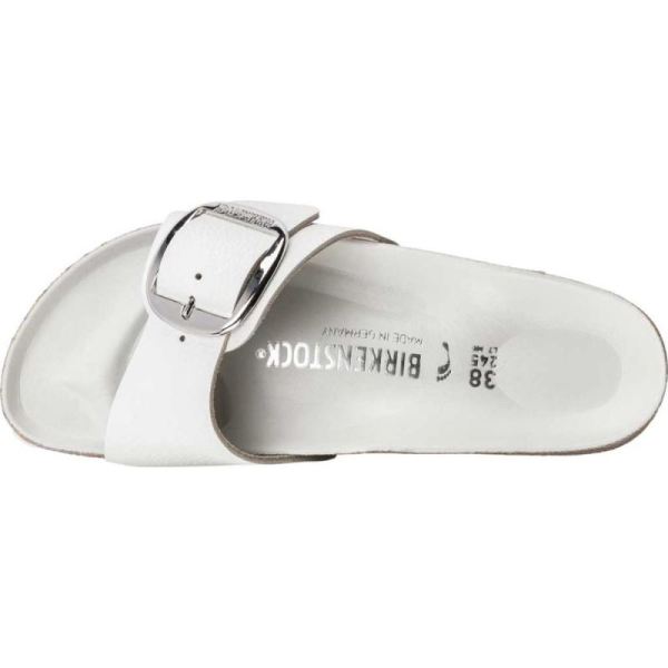 Birkenstock-Women's Madrid Big Buckle Slide White Leather