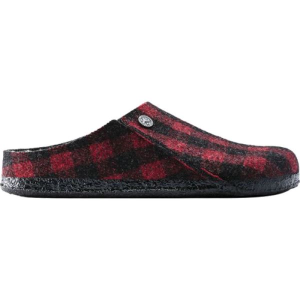 Birkenstock-Women's Zermatt Shearling Clog Slipper Plaid Red/Natural Wool