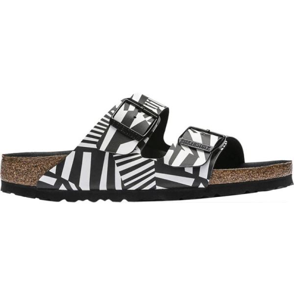 Birkenstock-Women's Arizona Camo Two Strap Slide Dazzle Camo Black White Birko-Flor