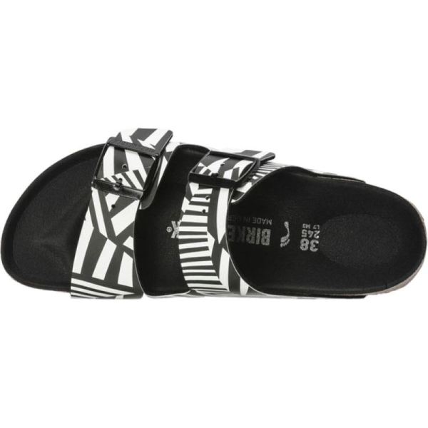 Birkenstock-Women's Arizona Camo Two Strap Slide Dazzle Camo Black White Birko-Flor