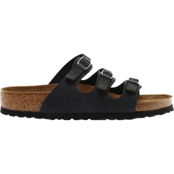 Birkenstock-Women's Florida Oiled Leather with Soft Footbed Black Oiled Leather