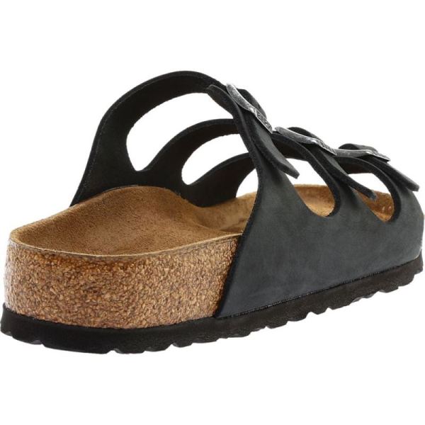 Birkenstock-Women's Florida Oiled Leather with Soft Footbed Black Oiled Leather