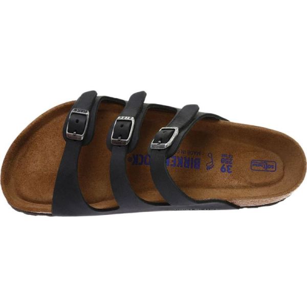 Birkenstock-Women's Florida Oiled Leather with Soft Footbed Black Oiled Leather