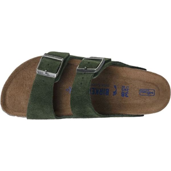 Birkenstock-Women's Arizona Suede Soft Footbed Two Strap Slide Mountain View Suede