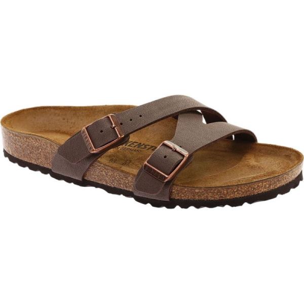 Birkenstock-Women's Yao Birkibuc Slide Mocha Birkibuc