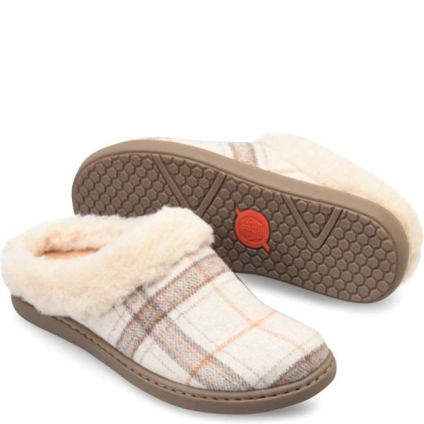 Born | For Women Ali Slip-Ons & Lace-Ups - Winter White Plaid Wool (White)