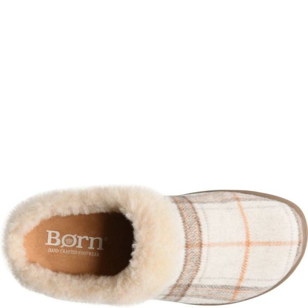 Born | For Women Ali Slip-Ons & Lace-Ups - Winter White Plaid Wool (White)