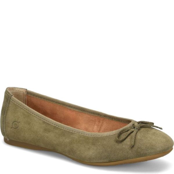 Born | For Women Brin Flats - Army Suede (Green)