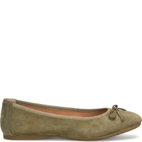 Born | For Women Brin Flats - Army Suede (Green)