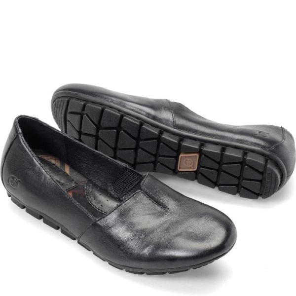 Born | For Women Sebra Flats - Black Leather (Black)