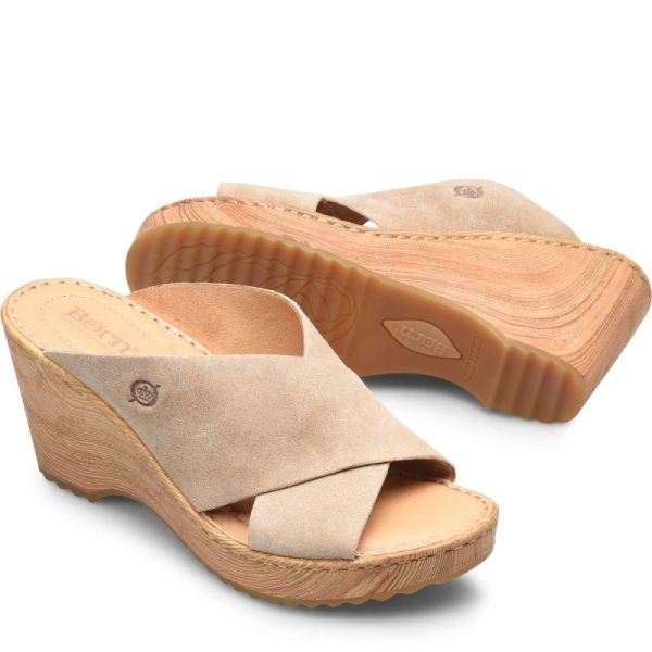 Born | For Women Nora Sandals - Cream Visone Suede (Tan)