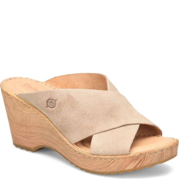 Born | For Women Nora Sandals - Cream Visone Suede (Tan)