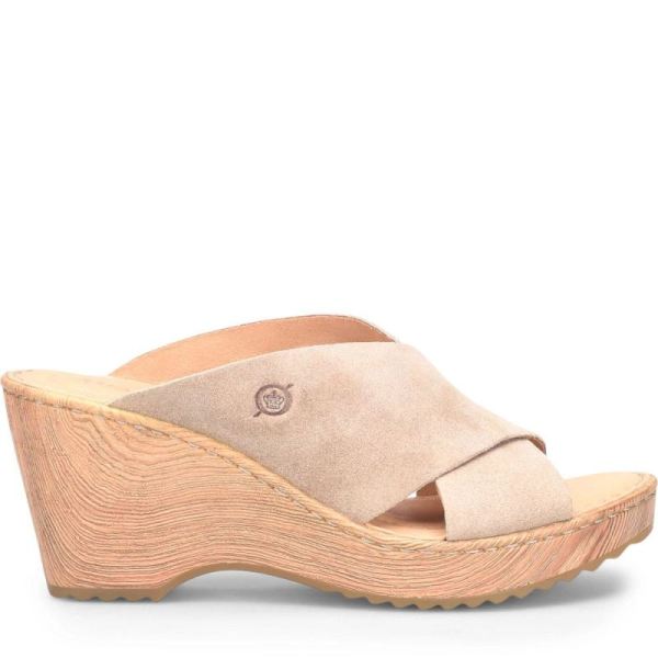 Born | For Women Nora Sandals - Cream Visone Suede (Tan)