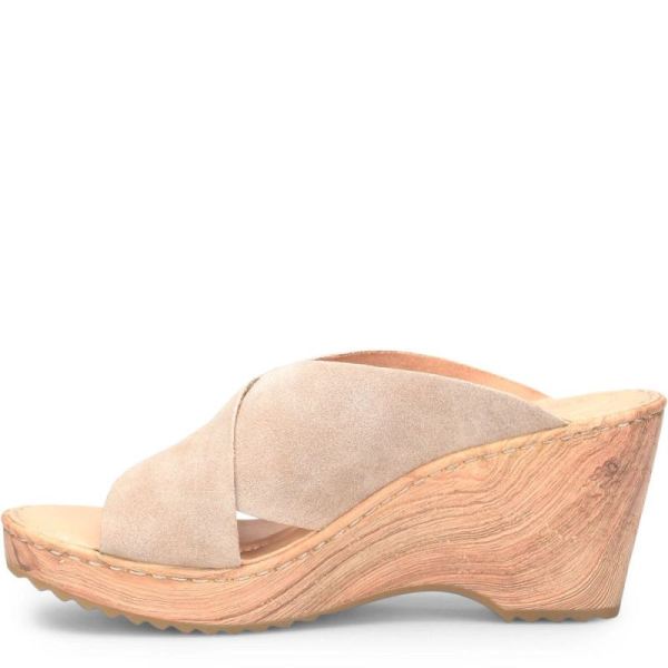 Born | For Women Nora Sandals - Cream Visone Suede (Tan)