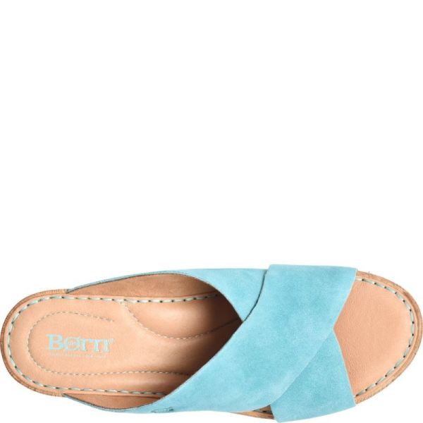 Born | For Women Nora Sandals - Turquoise Turchese Suede (Green)