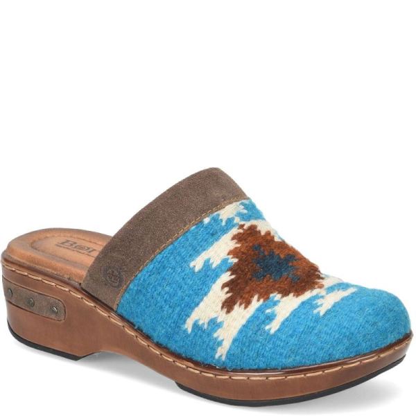 Born | For Women Bandy Blanket Clogs - Turquoise Blanket Combo (Blue)