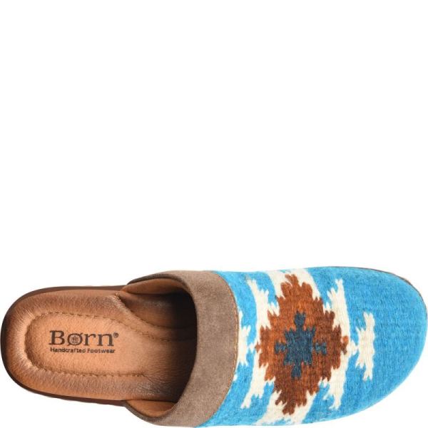 Born | For Women Bandy Blanket Clogs - Turquoise Blanket Combo (Blue)