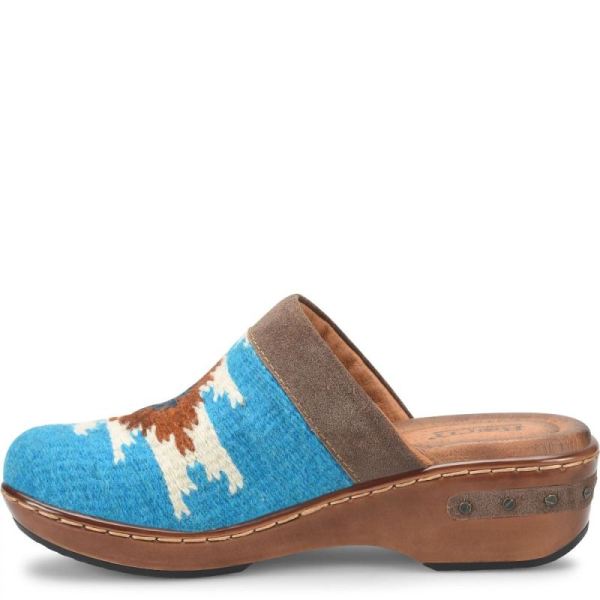 Born | For Women Bandy Blanket Clogs - Turquoise Blanket Combo (Blue)