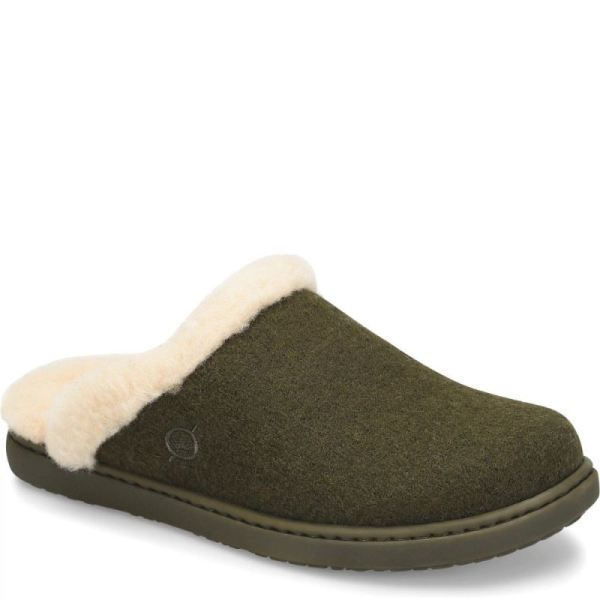 Born | For Women Zoe Clogs - Dark Military Wool Combo (Green)