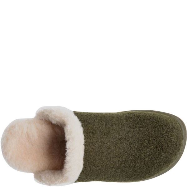 Born | For Women Zoe Clogs - Dark Military Wool Combo (Green)