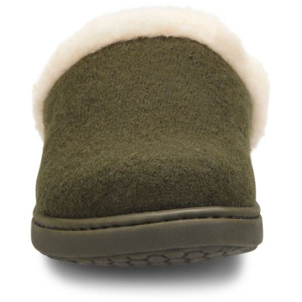 Born | For Women Zoe Clogs - Dark Military Wool Combo (Green)