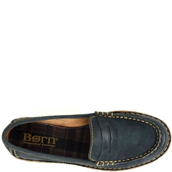 Born | For Women Nerina Slip-Ons & Lace-Ups - Navy Sailor Nubuck (Blue)