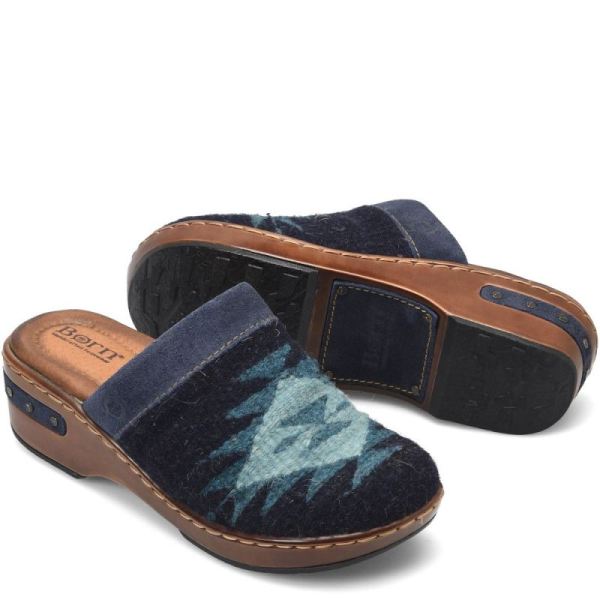 Born | For Women Bandy Blanket Clogs - Indigo Blanket Combo (Blue)