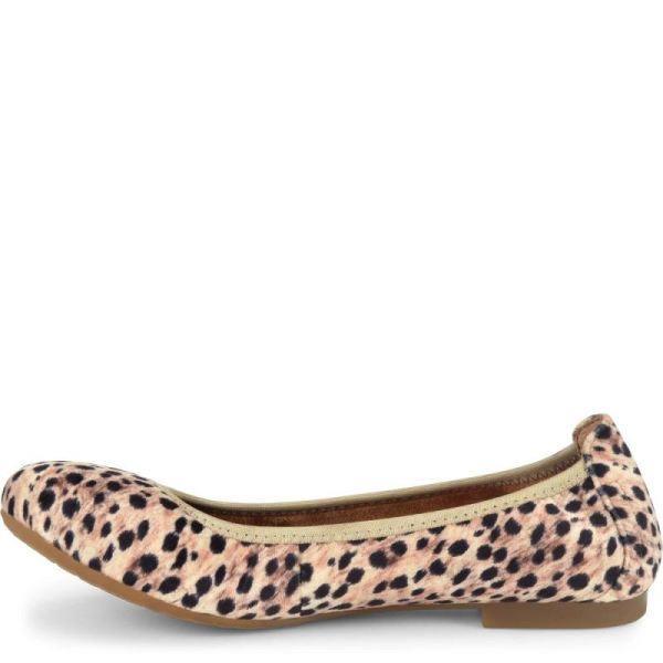 Born | For Women Julianne Flats - Black Natural Leopard (Animal Print)