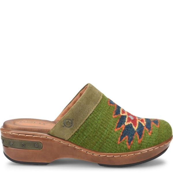 Born | For Women Bandy Blanket Clogs - Green Blanket Combo (Green)