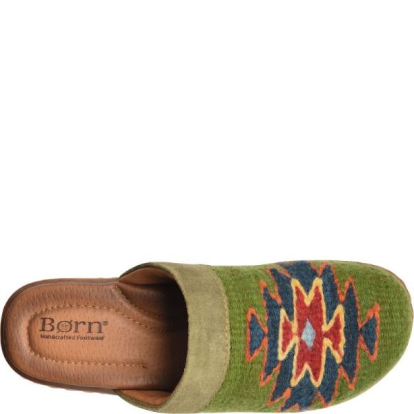 Born | For Women Bandy Blanket Clogs - Green Blanket Combo (Green)