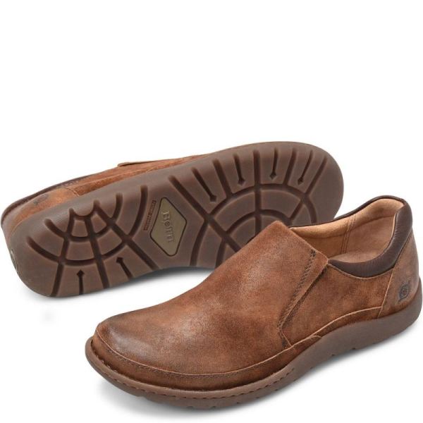 Born | For Men Nigel Slip On Slip-Ons & Lace-Ups - Rust Distressed Combo (Brown)