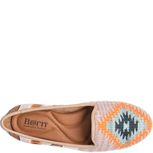 Born | For Women Giselle Flats - Taupe Cotton Fabric (Multicolor)