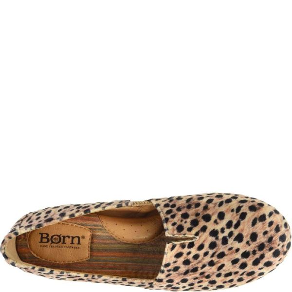 Born | For Women Sebra Flats - Black Natural Leopard (Animal Print)