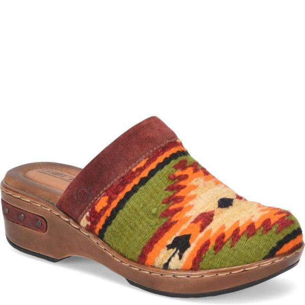 Born | For Women Bandy Blanket Clogs - Red Blanket Combo (Green)