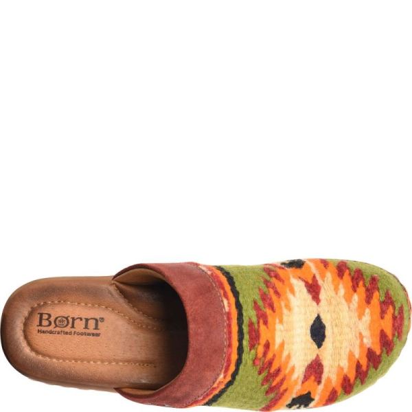 Born | For Women Bandy Blanket Clogs - Red Blanket Combo (Green)