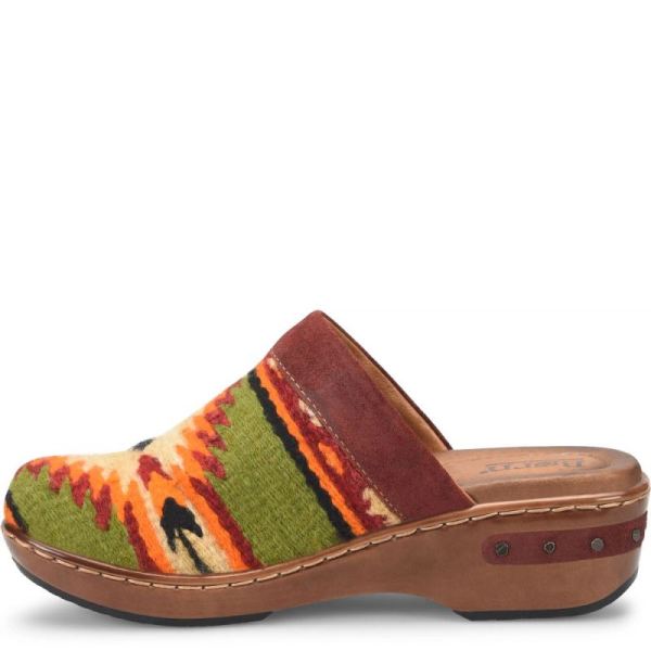 Born | For Women Bandy Blanket Clogs - Red Blanket Combo (Green)