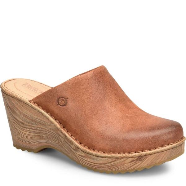 Born | For Women Natalie Clogs - Tan Camel Distressed (Brown)