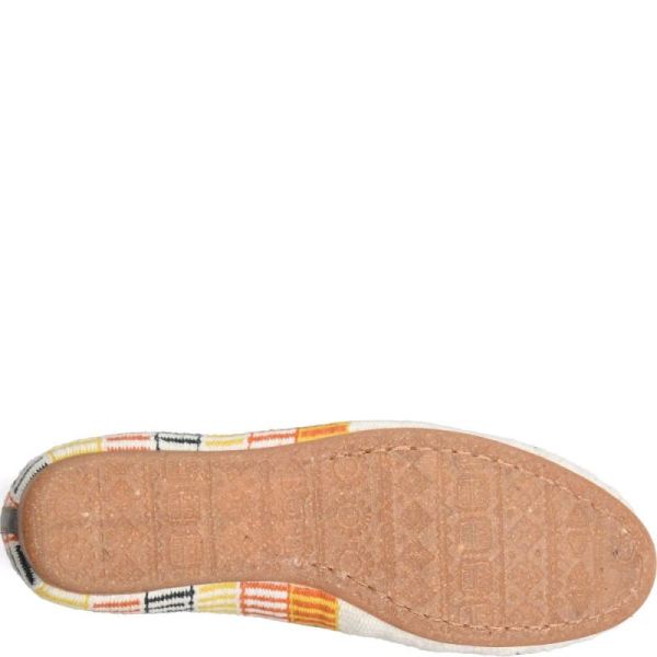 Born | For Women Giselle Flats - White Cotton Fabric (Multicolor)