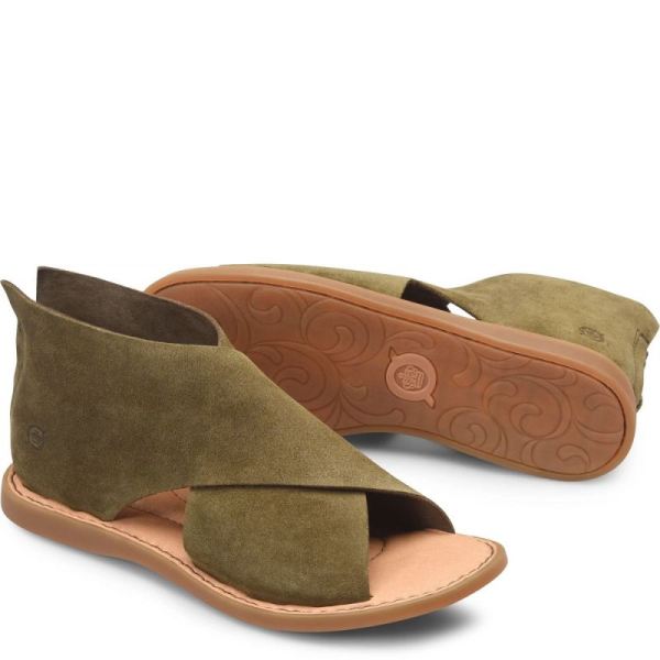 Born | For Women Iwa Sandals - Army Green Suede (Green)