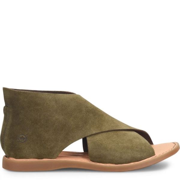 Born | For Women Iwa Sandals - Army Green Suede (Green)