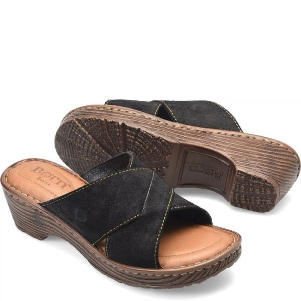 Born | For Women Teayo Basic Sandals - Black Distressed (Black)