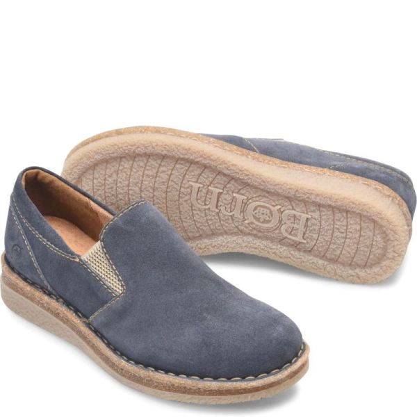 Born | For Women Palma Slip-Ons & Lace-Ups - Dark Jeans Suede (Blue)