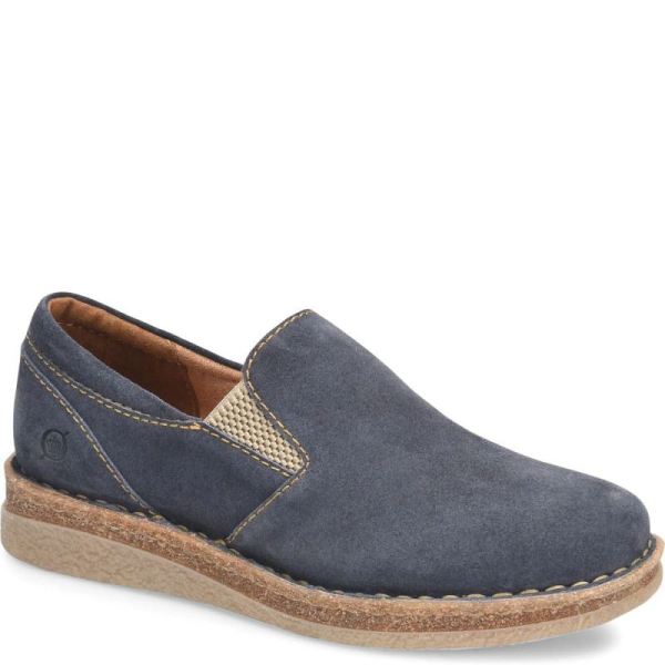 Born | For Women Palma Slip-Ons & Lace-Ups - Dark Jeans Suede (Blue)