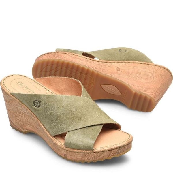 Born | For Women Nora Sandals - Kiwi Suede (Green)