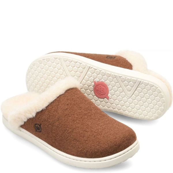 Born | For Women Zoe Clogs - Cognac Wool Combo (Brown)