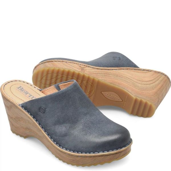 Born | For Women Natalie Clogs - Light Jeans Distressed (Blue)