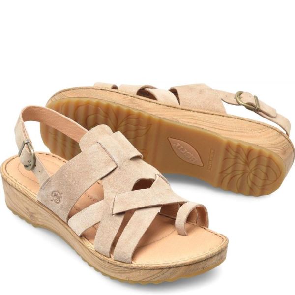 Born | For Women Abbie Sandals - Cream Visone Suede (White)