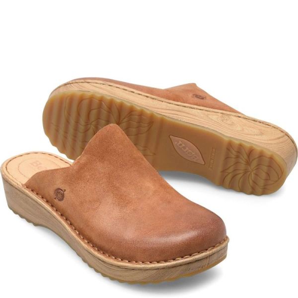 Born | For Women Andy Clogs - Camel Distressed (Tan)