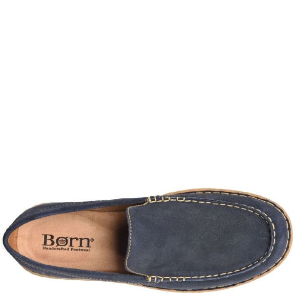 Born | For Men Naldo Slip-Ons & Lace-Ups - Navy Distressed Nubuck (Blue)