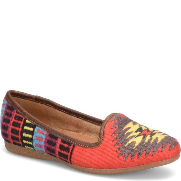 Born | For Women Giselle Flats - Red Cotton Fabric (Multicolor)